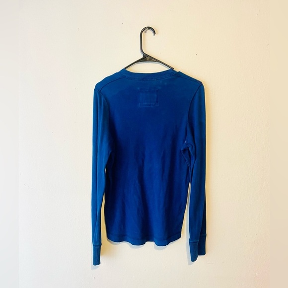 Abercrombie Fitch Shirt Mens S Muscle Fit Long Sleeve Vtg 90s Y2K Moose Blue - Picture 4 of 8